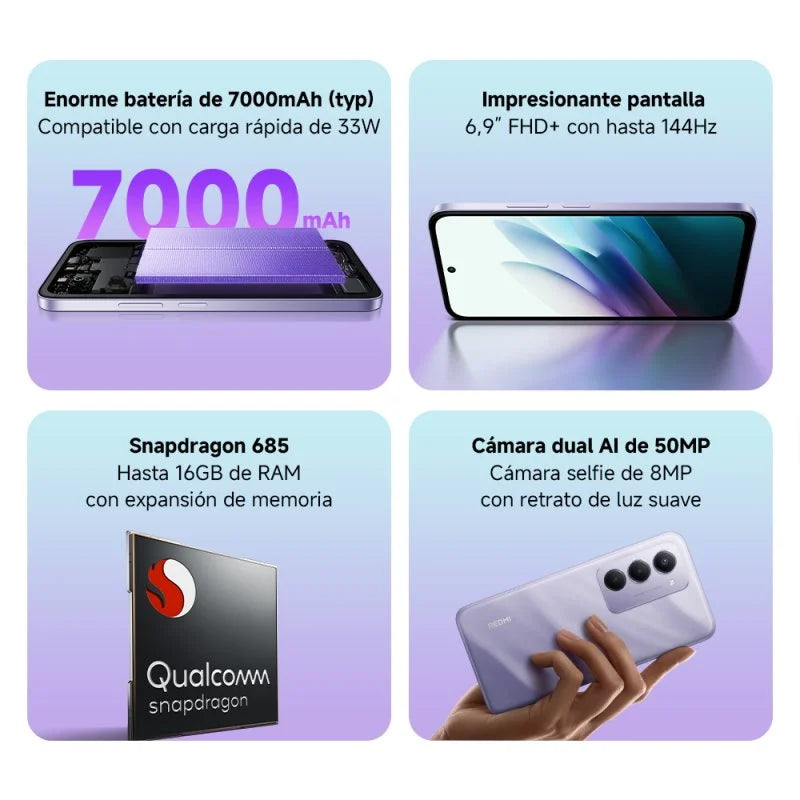 Xiaomi Redmi 15 4G 6GB 128GB 6.9" FHD+ 144Hz 7000mAh Dual SIM NFC