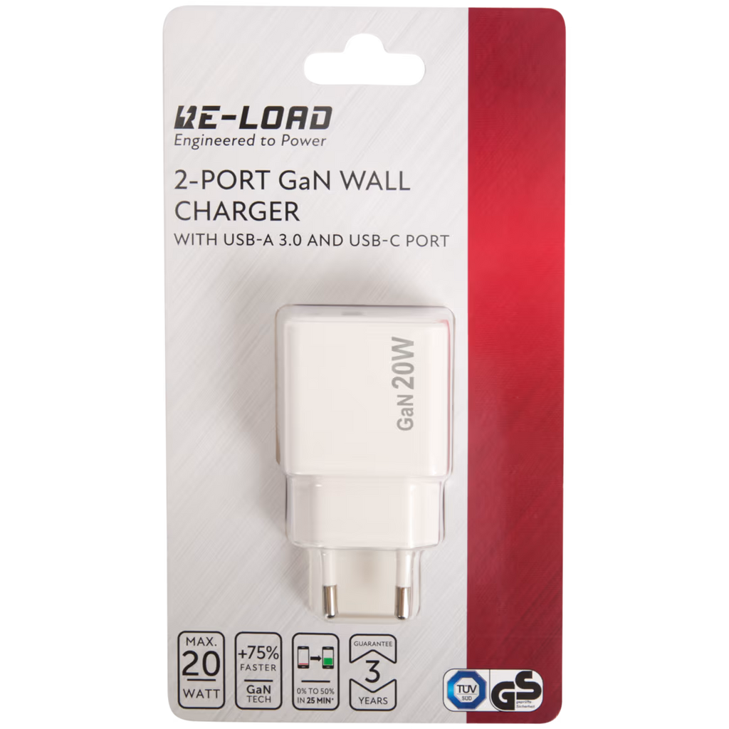 Cargador de pared de 2 puertos Re-load