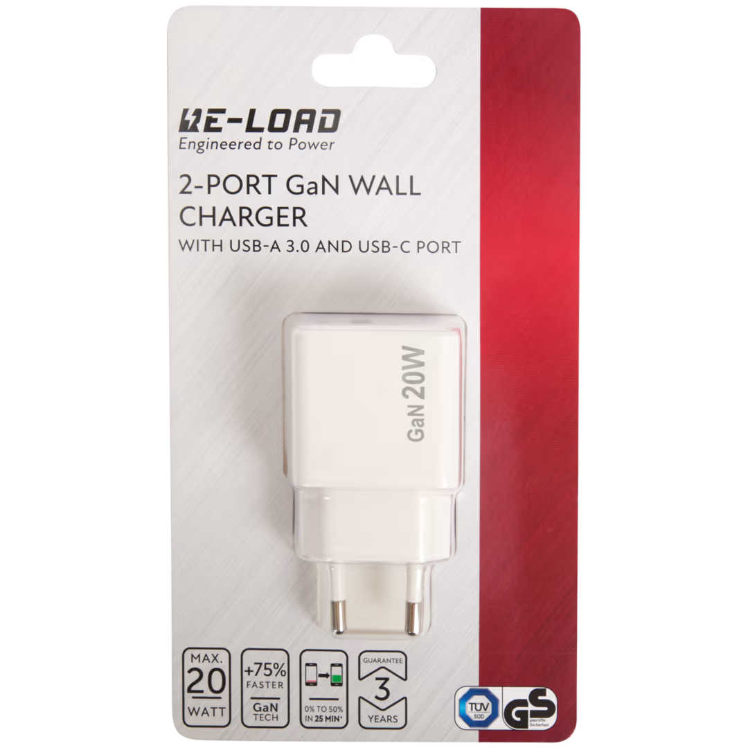 Cargador de pared de 2 puertos Re-load