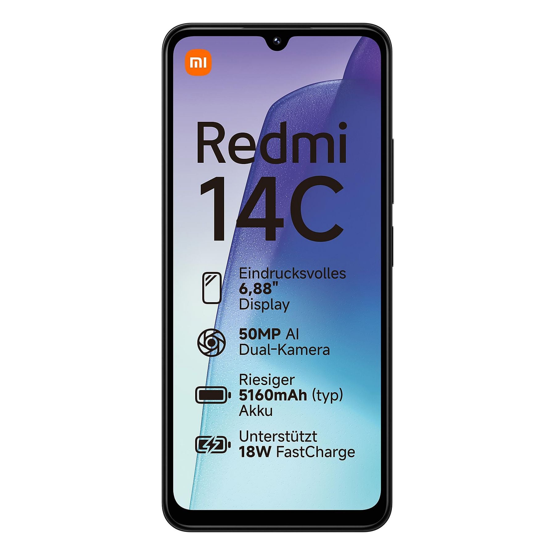 XIAOMI Redmi 14C, Black, Móvil Android, 128 GB, 4 GB RAM, 6,88 " 120 Hz, , 5,160 mAh